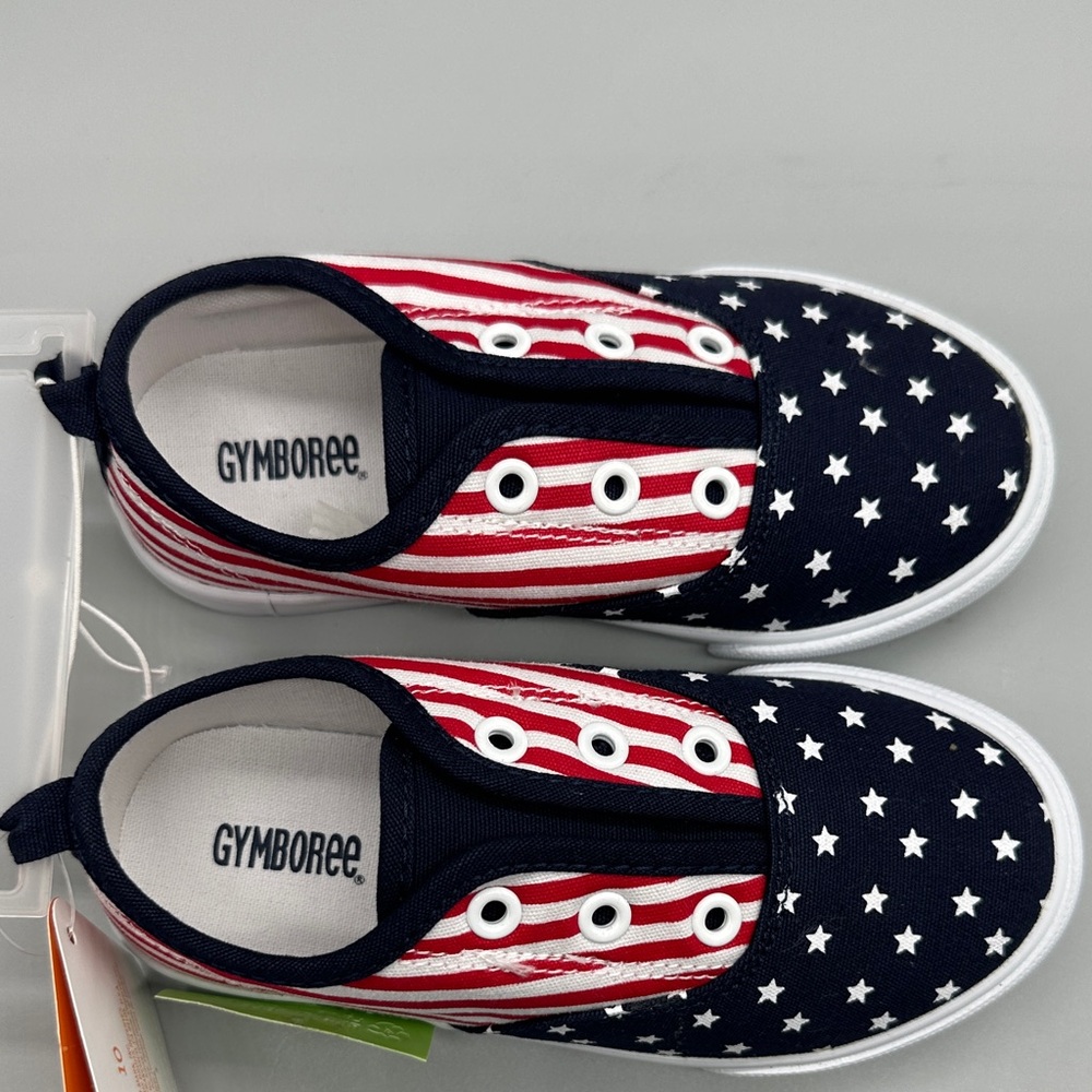 Gymboree Americana "Star Spangled Days" Slip-On Sneakers in a Size 10. Patriotic